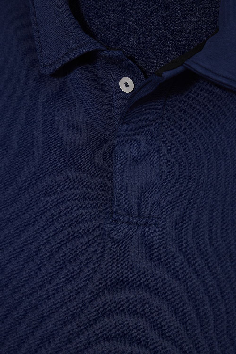 RELAX FIT PLAIN BUTTONED POLO  COLLAR HIDDEN PLACKET MAHREZ SWEATSHIRT