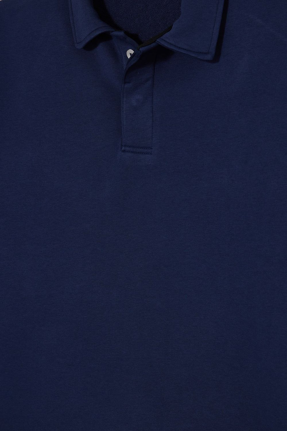 RELAX FIT PLAIN BUTTONED POLO  COLLAR HIDDEN PLACKET MAHREZ SWEATSHIRT