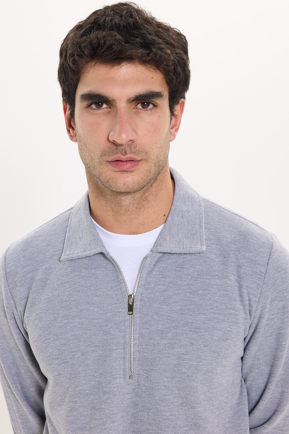 REGULAR FIT  POLO NECK HALF ZIPPER  MEDINA SWEATSHIRT