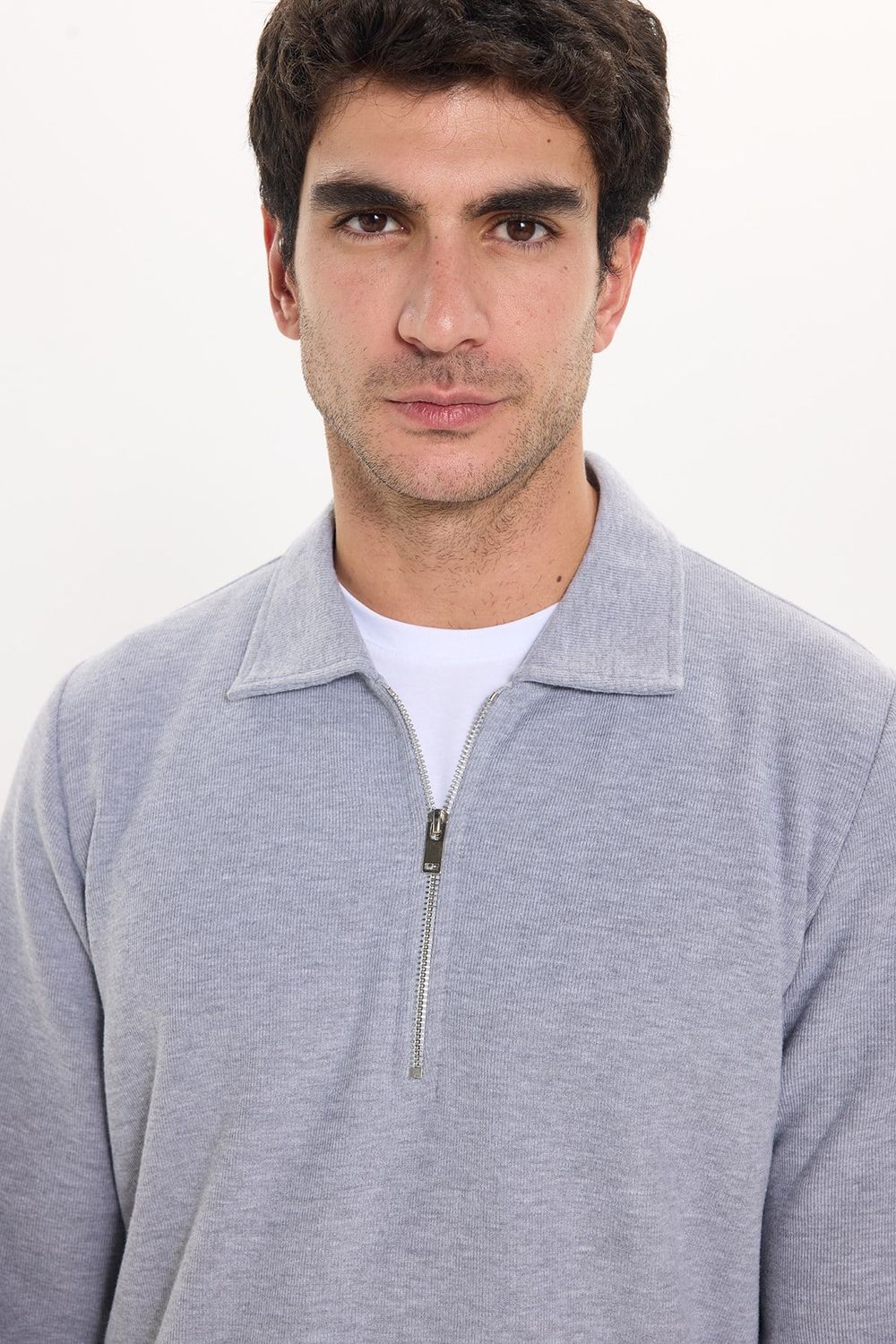 REGULAR FIT  POLO NECK HALF ZIPPER  MEDINA SWEATSHIRT