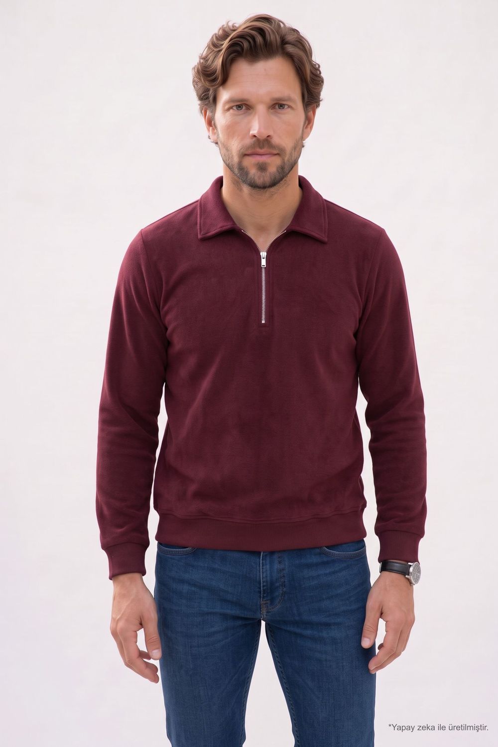 REGULAR FIT  POLO NECK HALF ZIPPER  MEDINA SWEATSHIRT