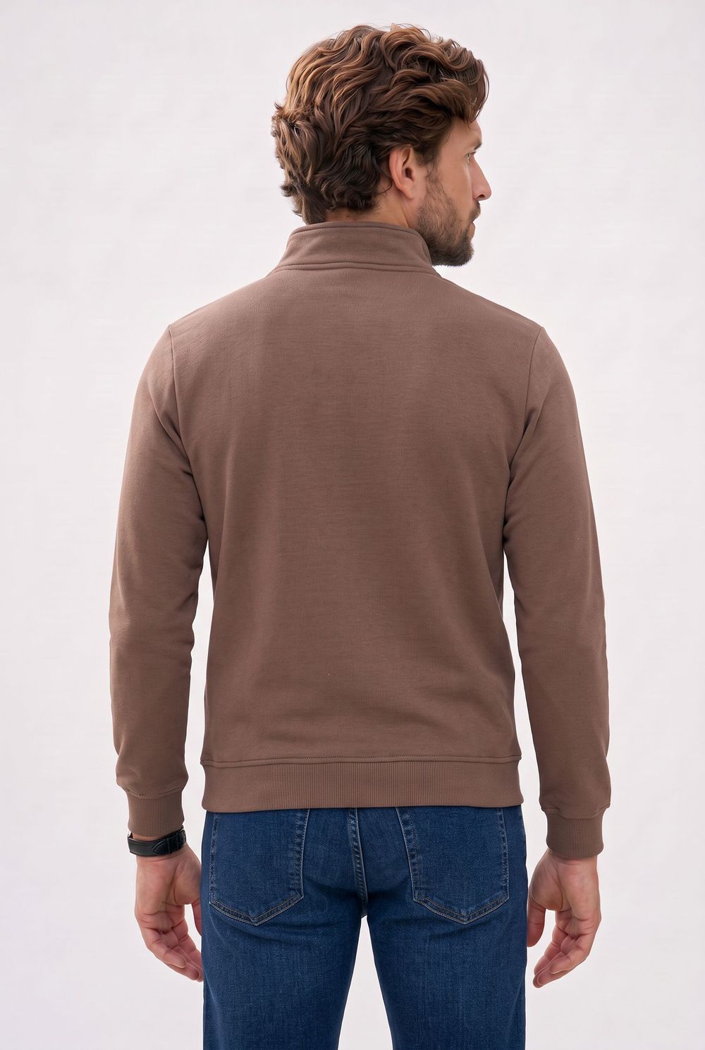 REGULAR FIT  POLO NECK HALF ZIPPER  MEDINA SWEATSHIRT