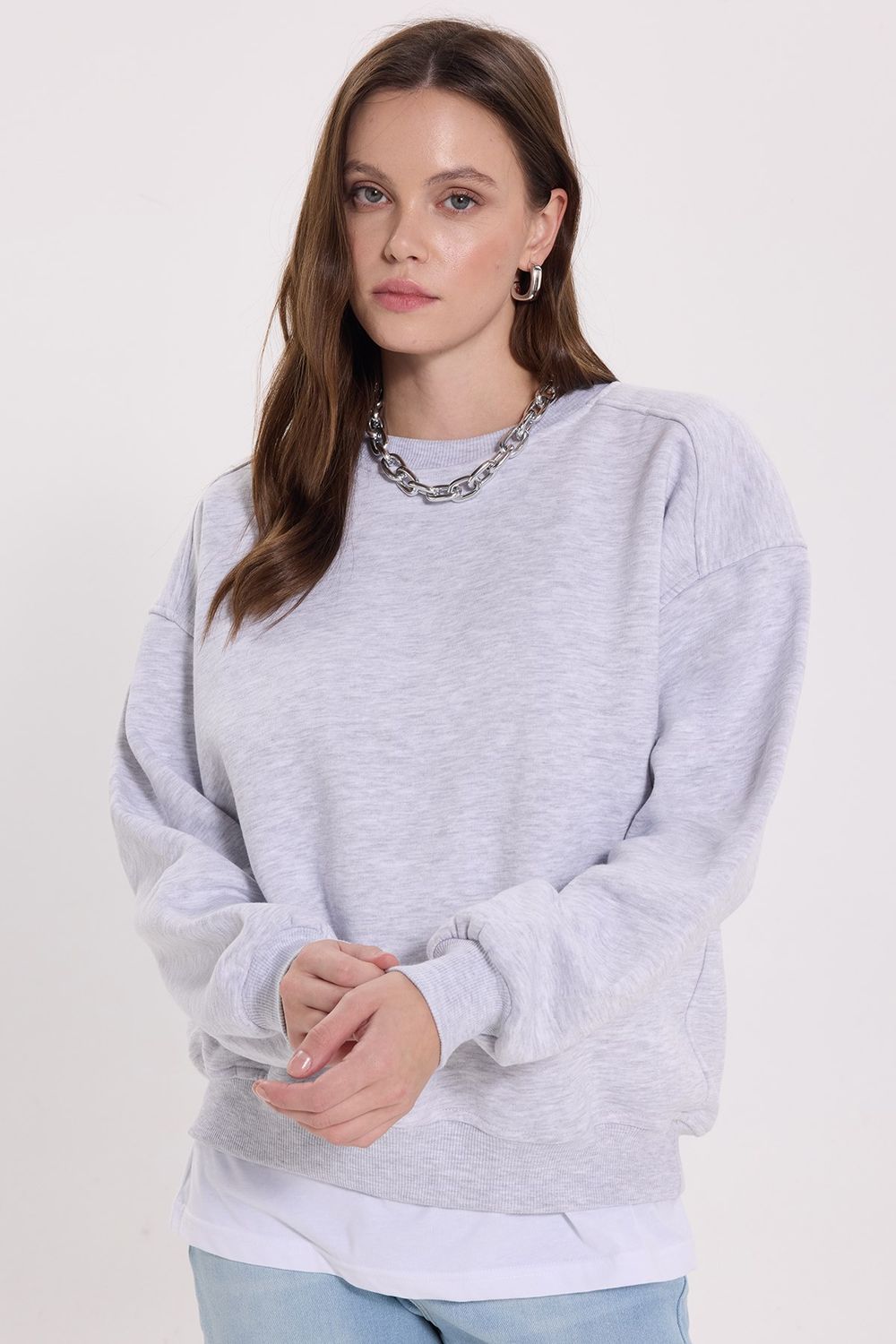 KADIN BİSİKLET YAKA KTN-1643 SWEATSHIRT