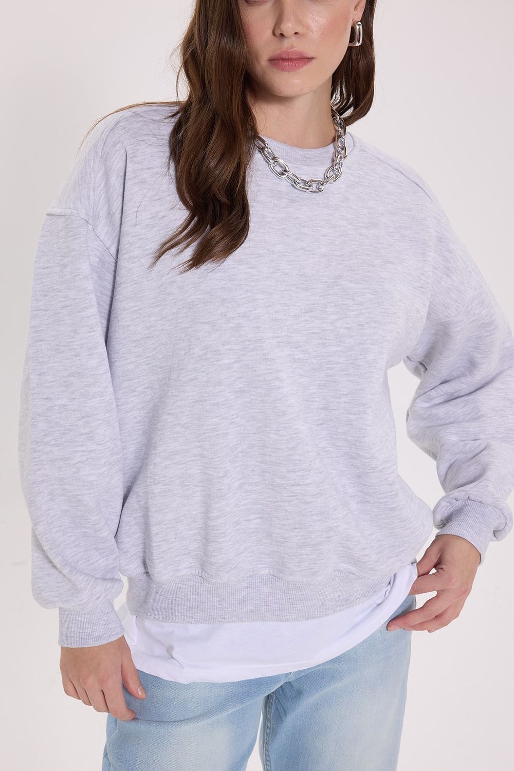 KADIN BİSİKLET YAKA KTN-1643 SWEATSHIRT