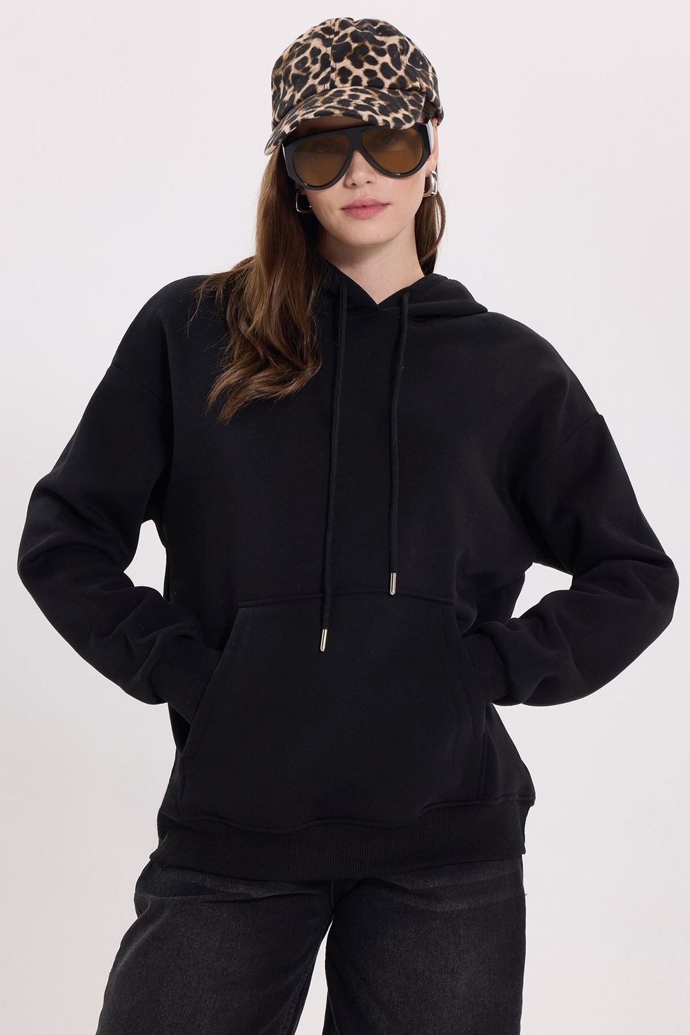 KADIN KAPÜŞONLU KANGURU CEPLİ ARM-2502 SWEATSHIRT