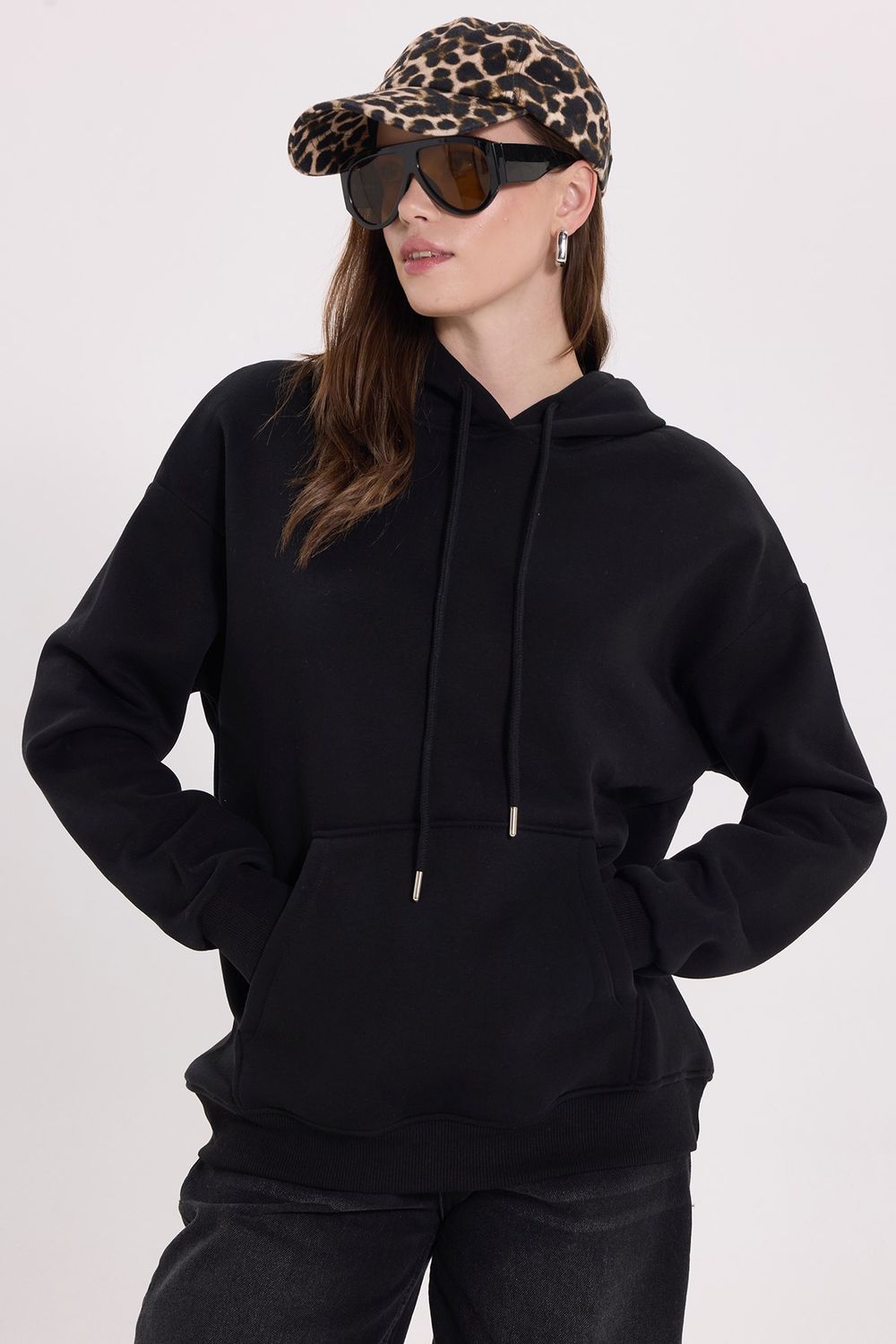 KADIN KAPÜŞONLU KANGURU CEPLİ ARM-2502 SWEATSHIRT
