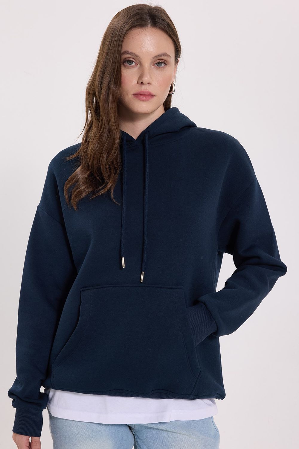 KADIN KAPÜŞONLU KANGURU CEPLİ ARM-2502 SWEATSHIRT