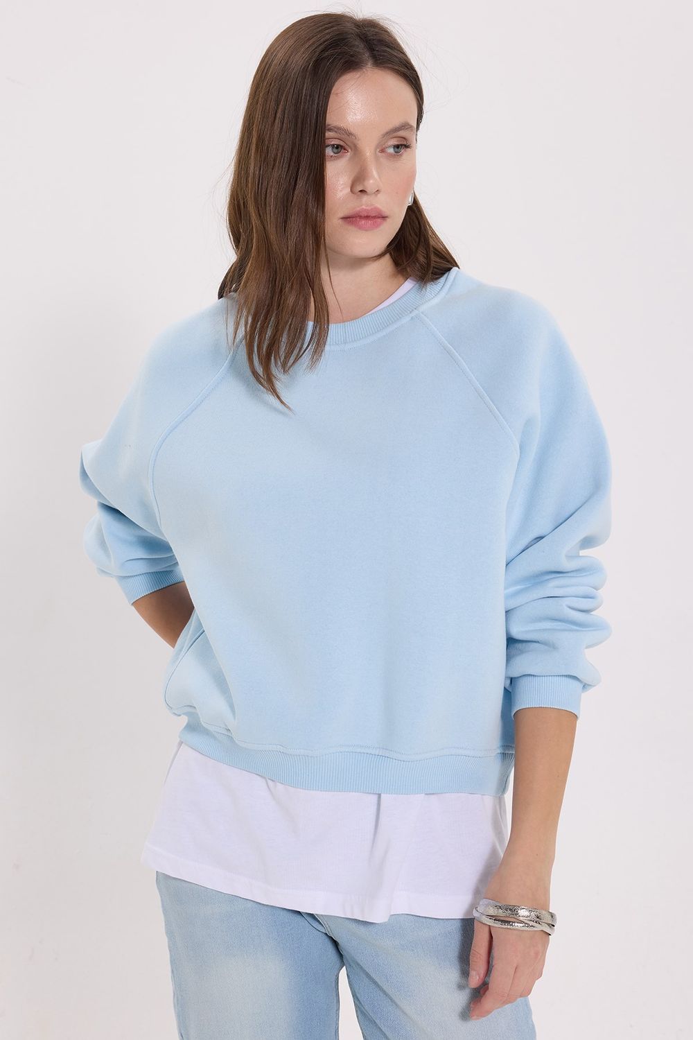 KADIN REGLAN KOL BİSİKLET YAKA ARM-2613 SWEATSHIRT