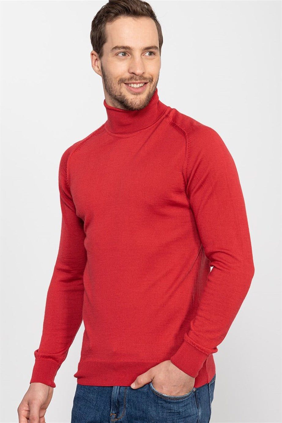 SWEATER WOOL TURTLE NECK PLAIN   KAZAK SWEATER