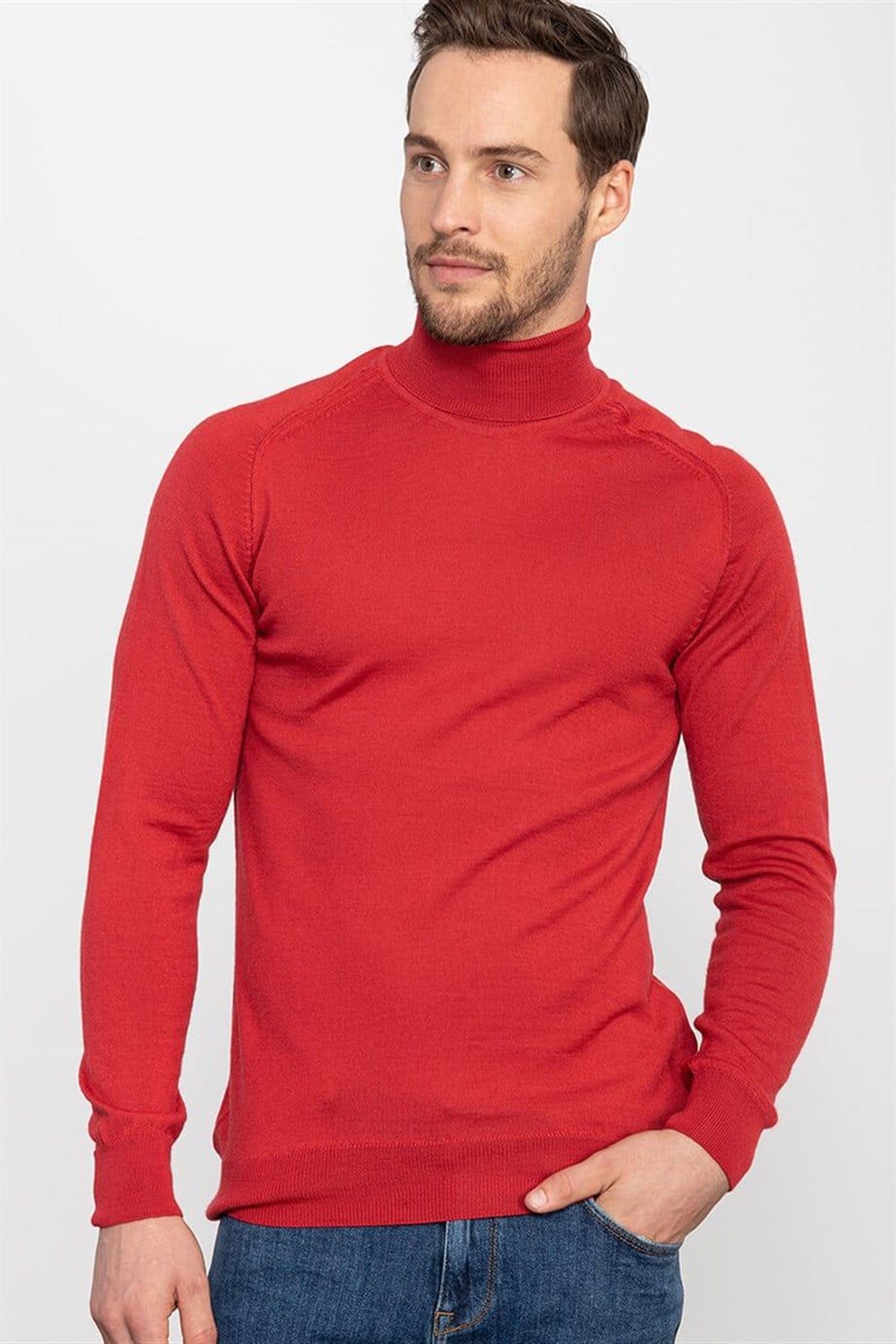 SWEATER WOOL TURTLE NECK PLAIN   KAZAK SWEATER