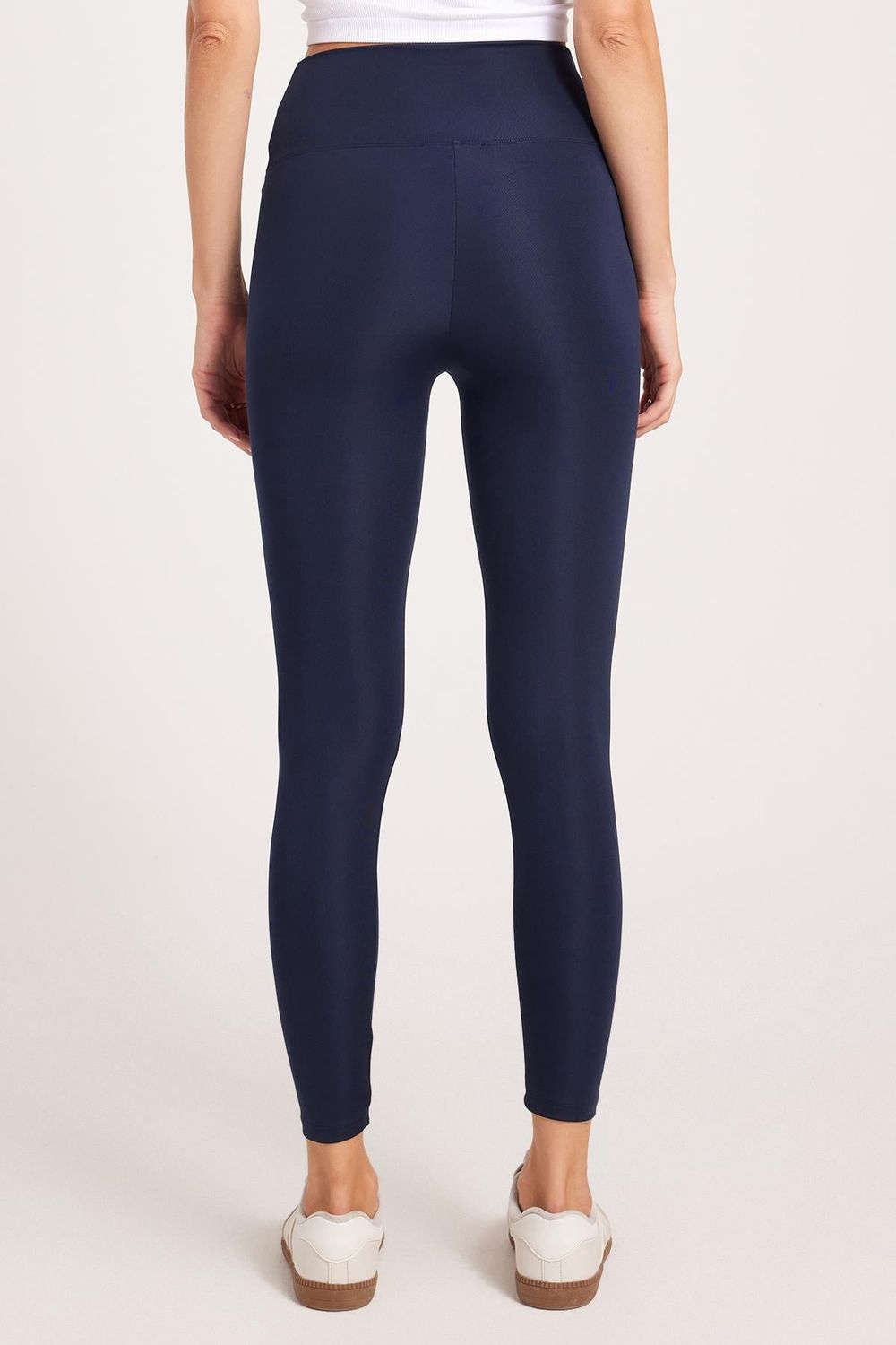 Kadın Slim Fit Dar Kesim Scuba Kumaş Beli Lastikli Lacivert Tayt