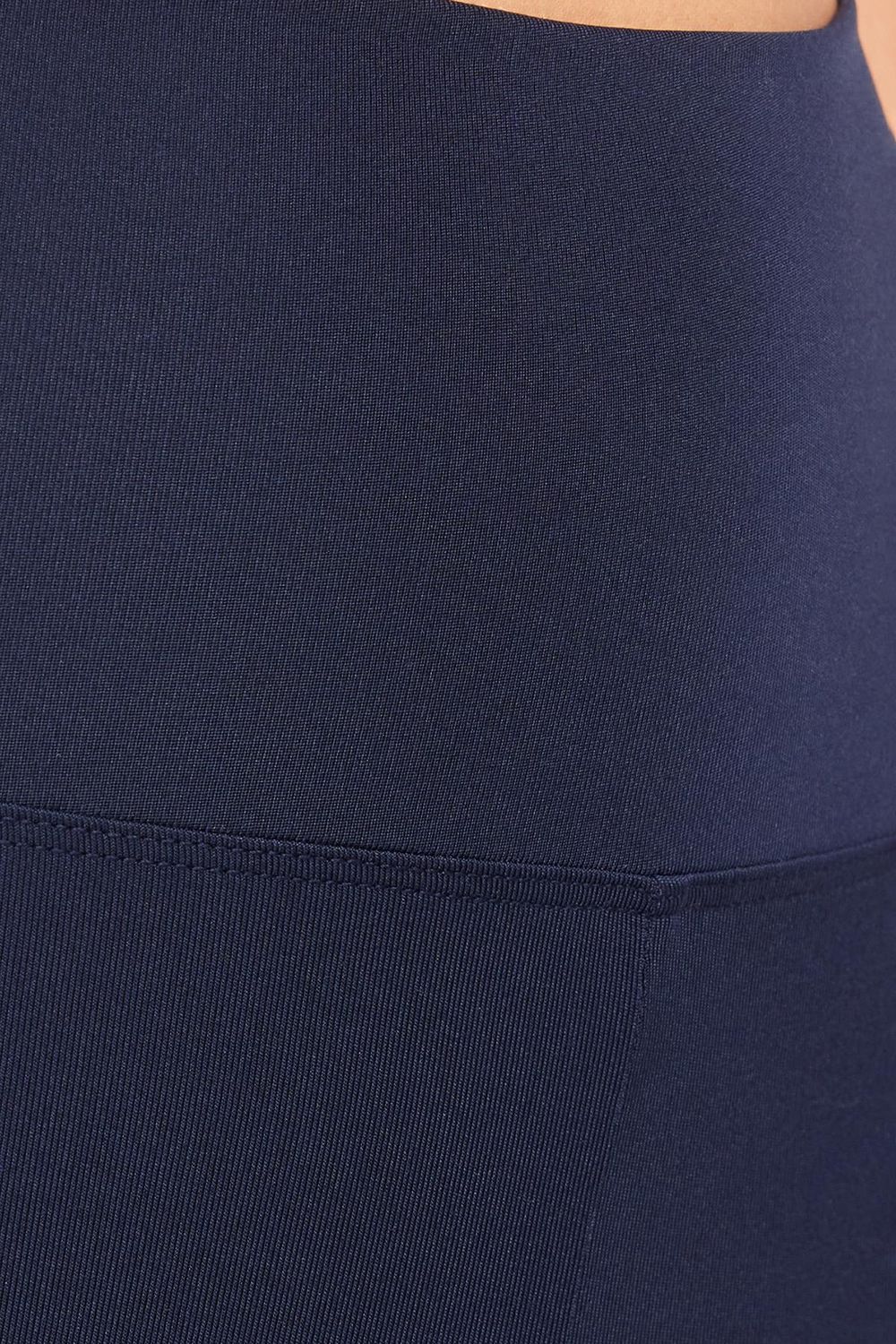 Kadın Slim Fit Dar Kesim Scuba Kumaş Beli Lastikli Lacivert Tayt