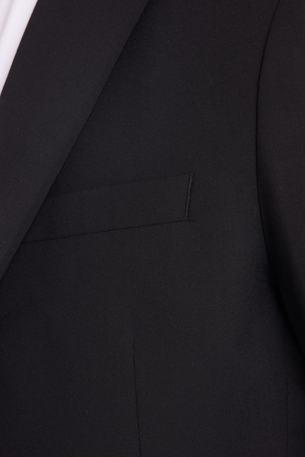 Erkek Slim Fit Mono Yaka Likralı Esnek Kumaş Siyah Takım Elbise