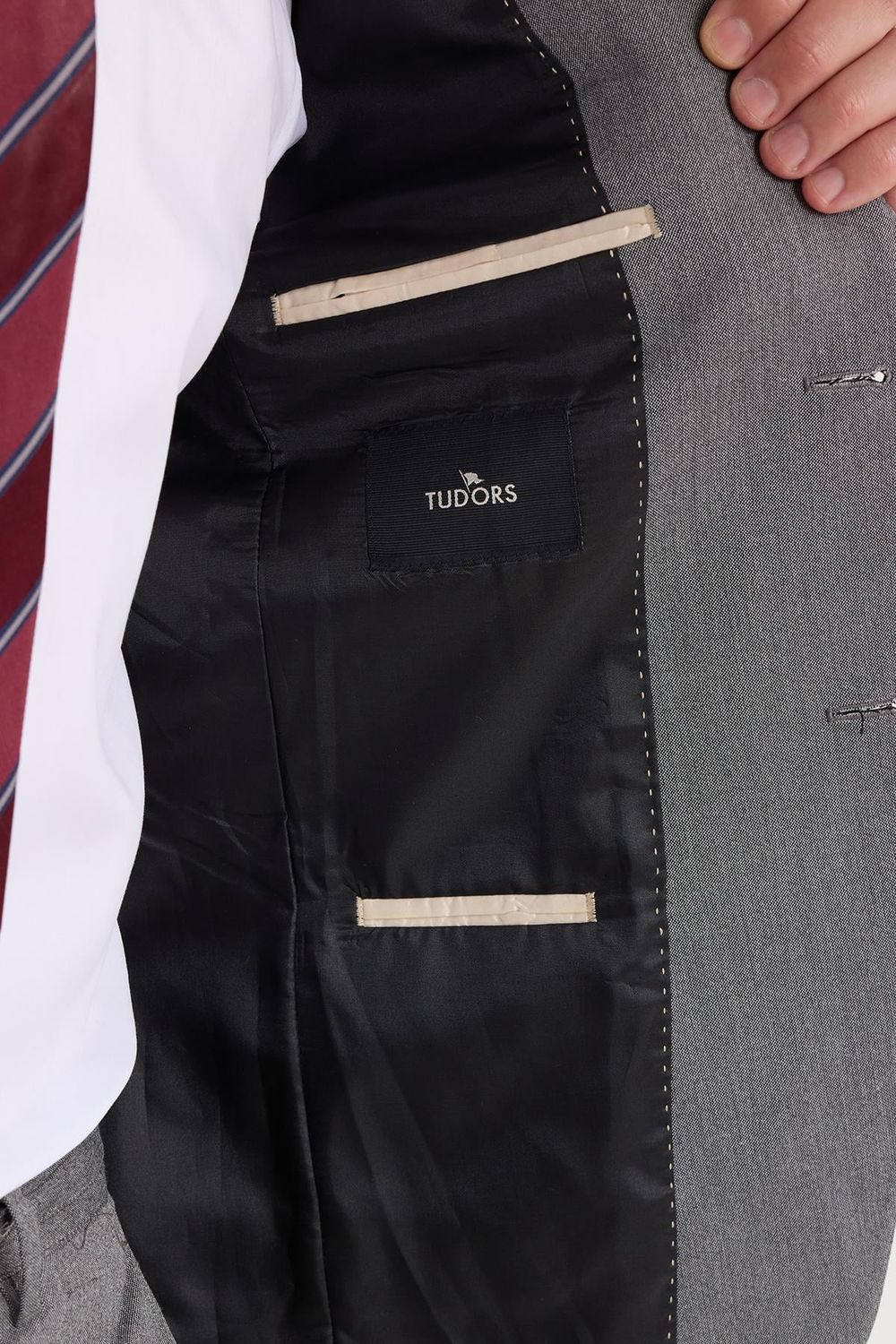 Erkek Regular Fit Esnek Likralı Kumaş Mono Yaka Torba Cepli Takım Elbise