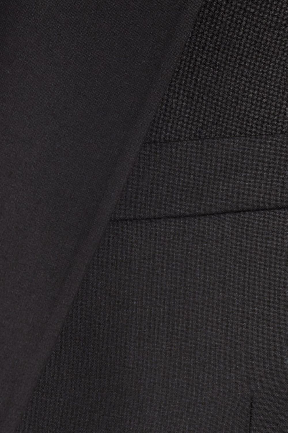 Erkek Slim Fit Siyah Esnek Likralı Kumaş Sivri Yaka Yelekli Takım Elbise