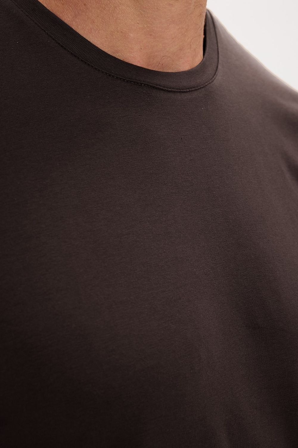 Slim Fit Bisiklet Yaka Düz Basıc Kısa Kol T-Shirt