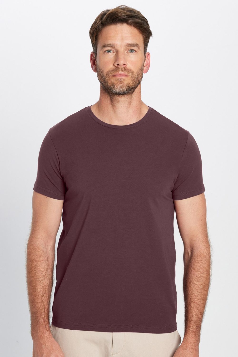 Slim Fit Bisiklet Yaka Düz Basıc Kısa Kol T-Shirt