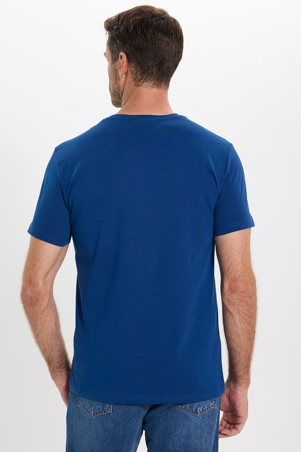 Slim Fit Bisiklet Yaka Düz Basıc Kısa Kol T-Shirt