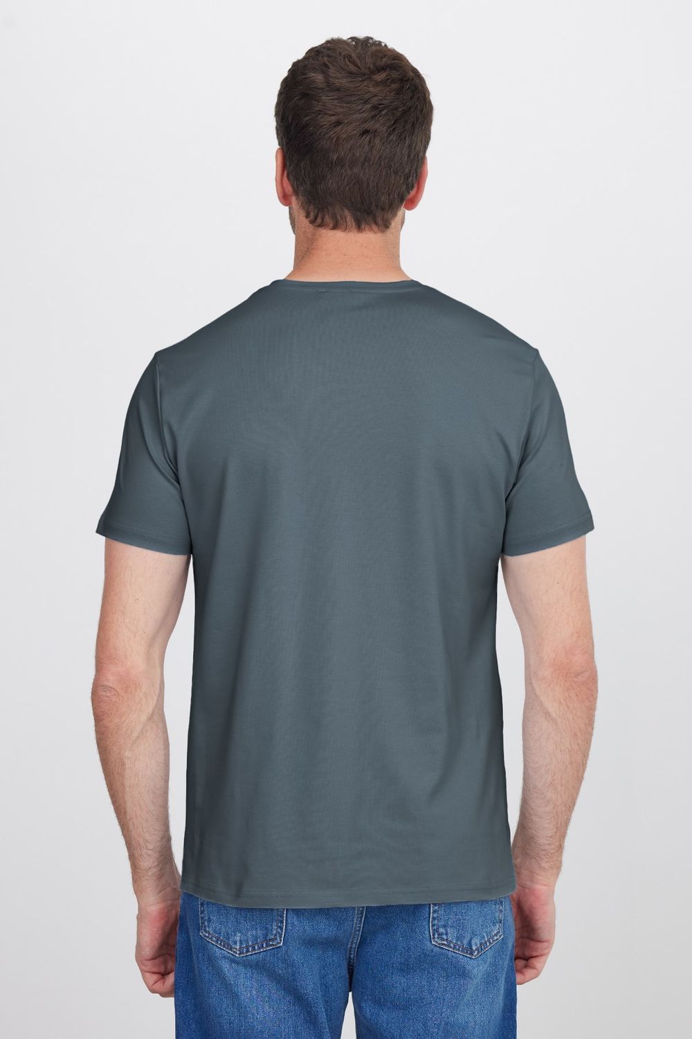 Slim Fit Bisiklet Yaka Düz Basıc Kısa Kol T-Shirt
