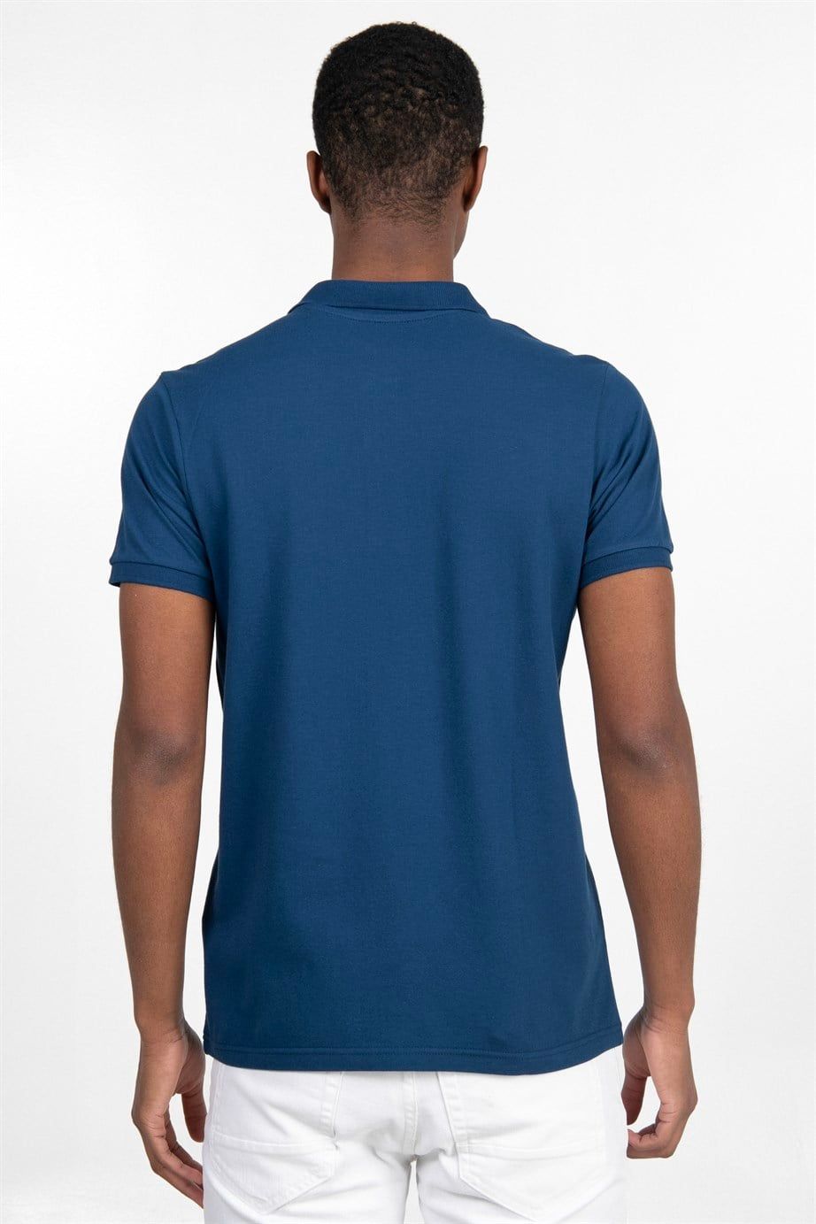 Slim Fit Düz Polo Yaka Erkek T-Shirt
