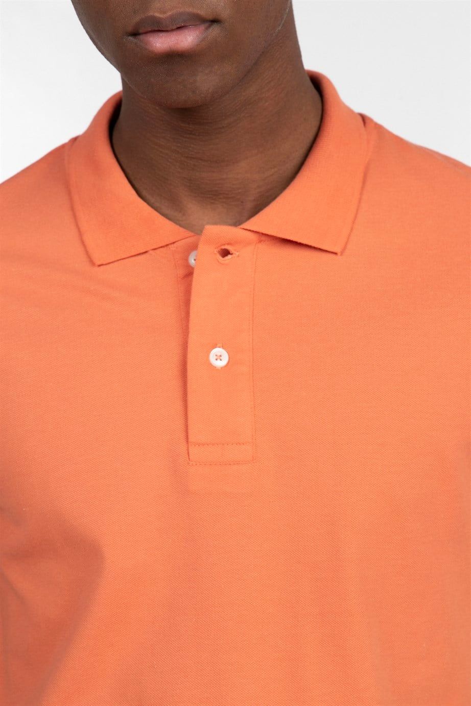 Slim Fit Düz Polo Yaka Erkek T-Shirt