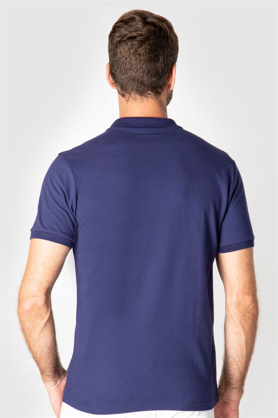 Slim Fit Dar Kesim Düz Polo Yaka Erkek T-Shirt