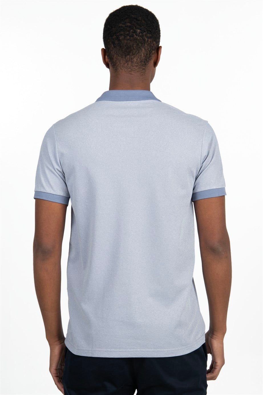 Slim Fit Melanj Düz Polo Yaka T-Shirt