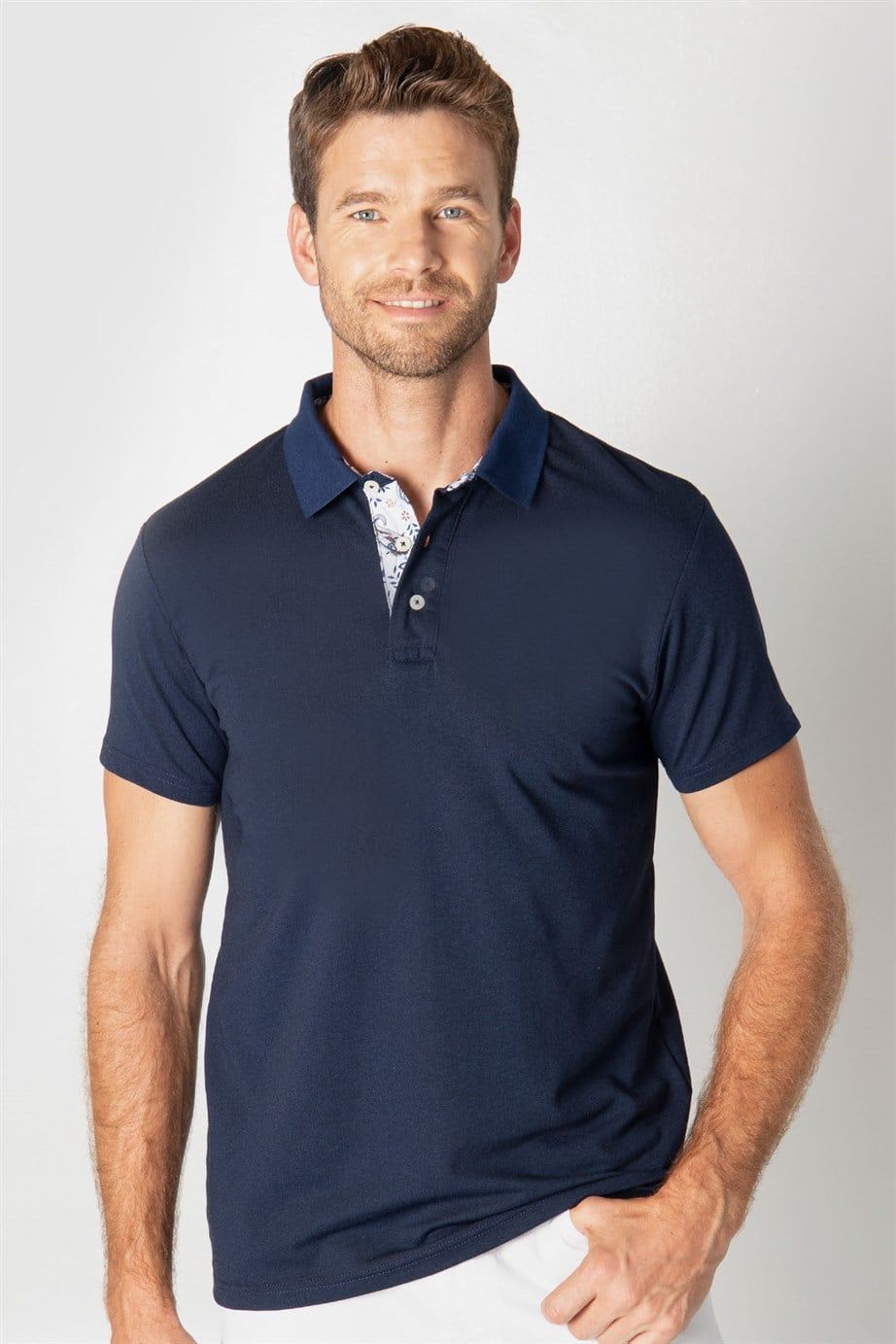 Slim Fit Dar Kesim Düz Polo Yaka Erkek T-Shirt