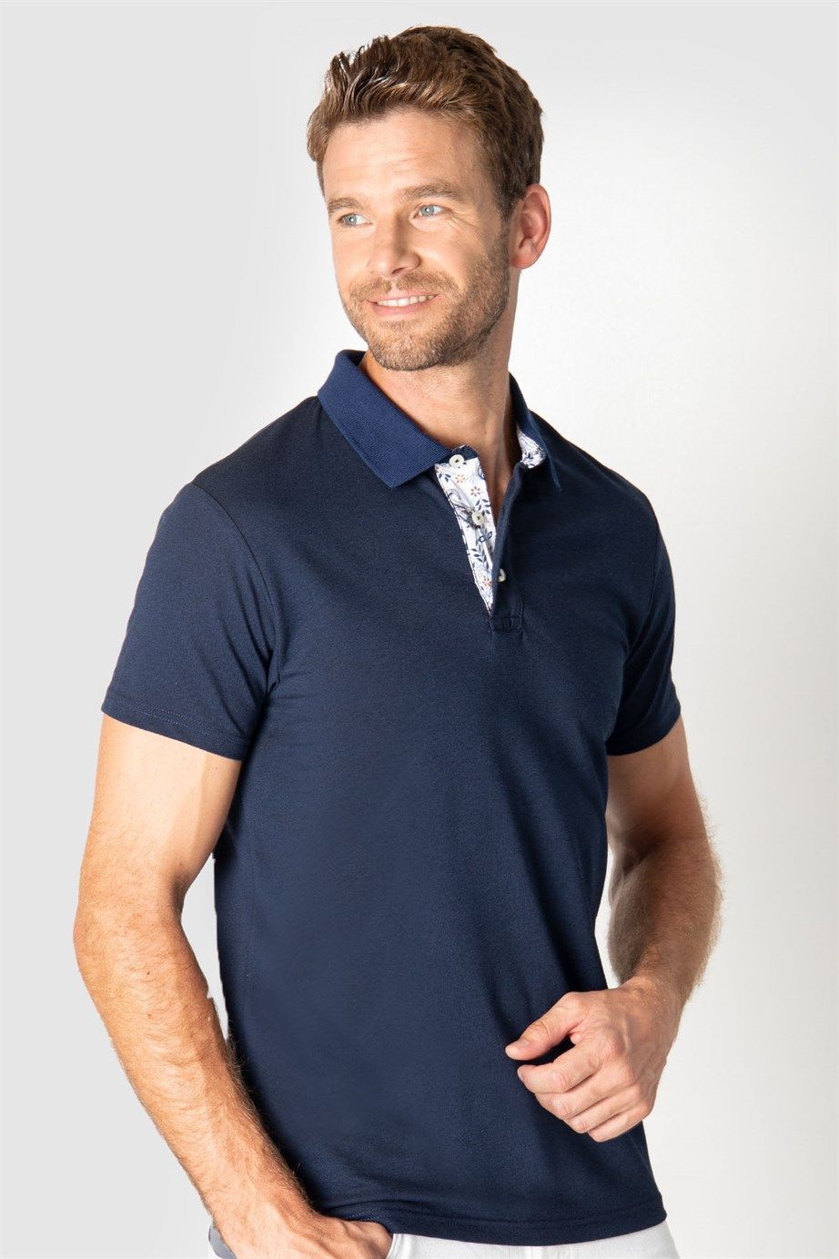 Slim Fit Dar Kesim Düz Polo Yaka Erkek T-Shirt