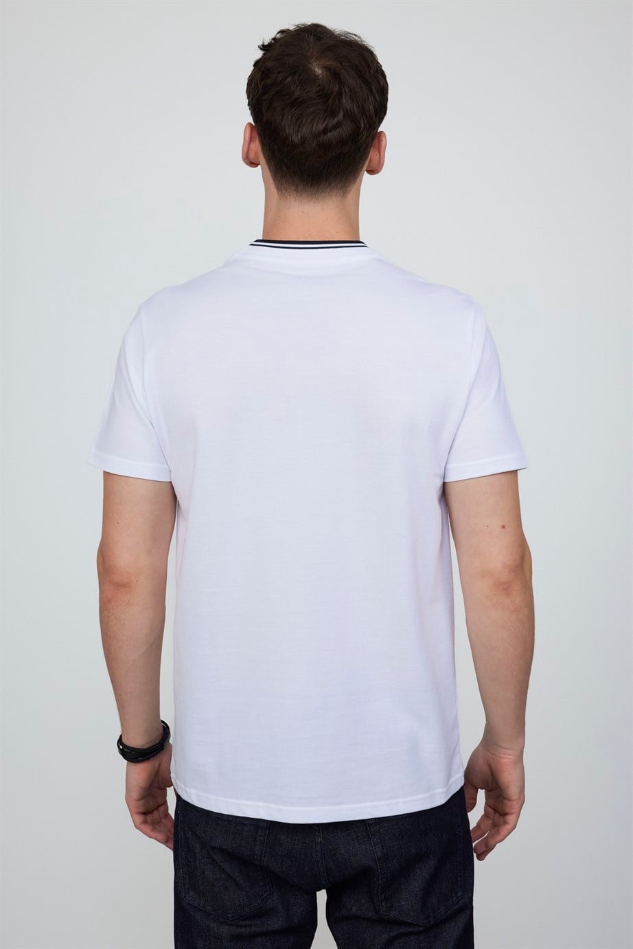 Erkek Slim Fit Hakim Yaka Pike Pamuk Tişört