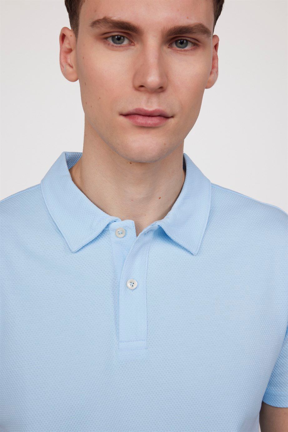 Slim Fit Desenli Polo Yaka Erkek Tişört
