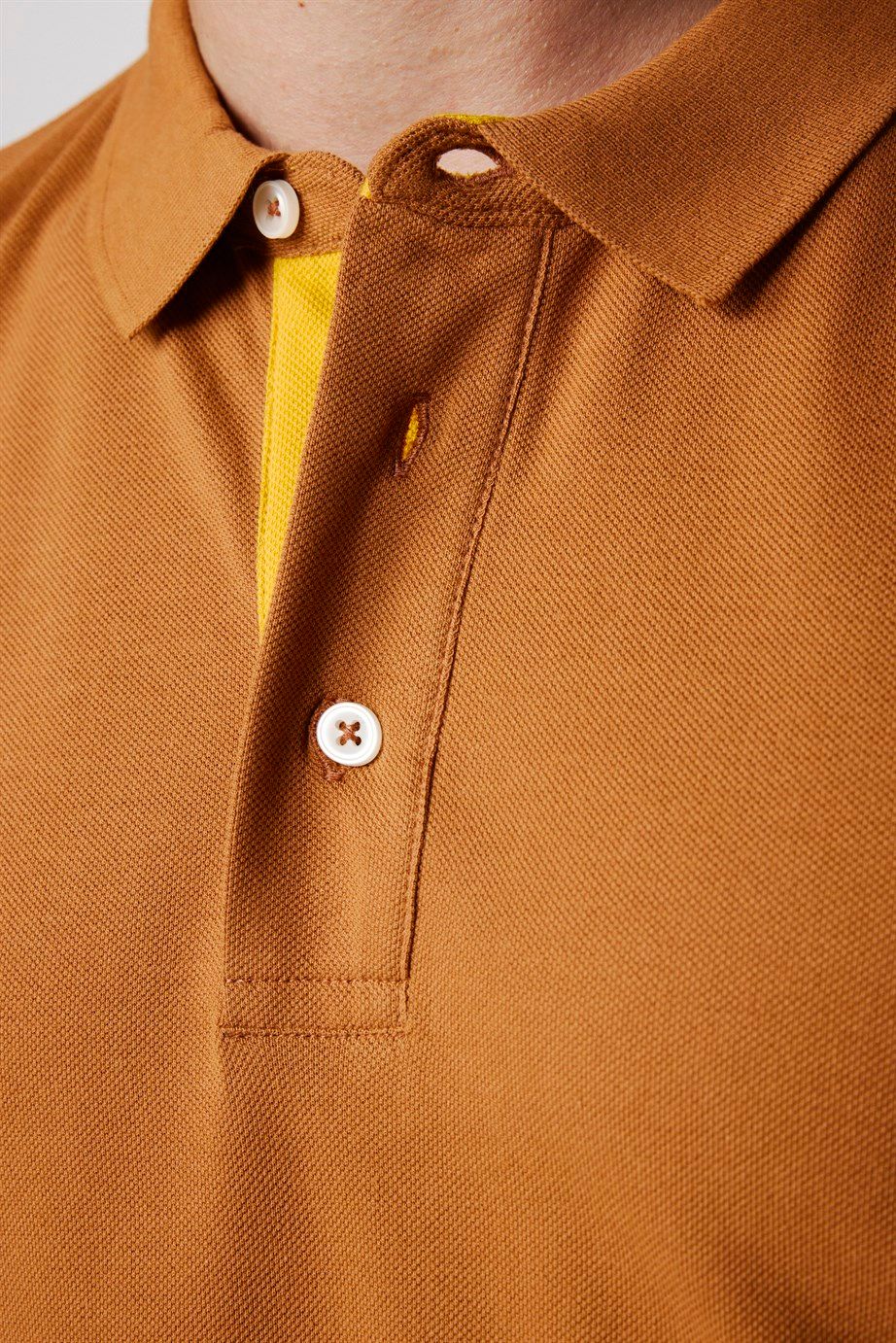 Erkek Polo Yaka Slim Fit Düz Pamuk Pike Tişört