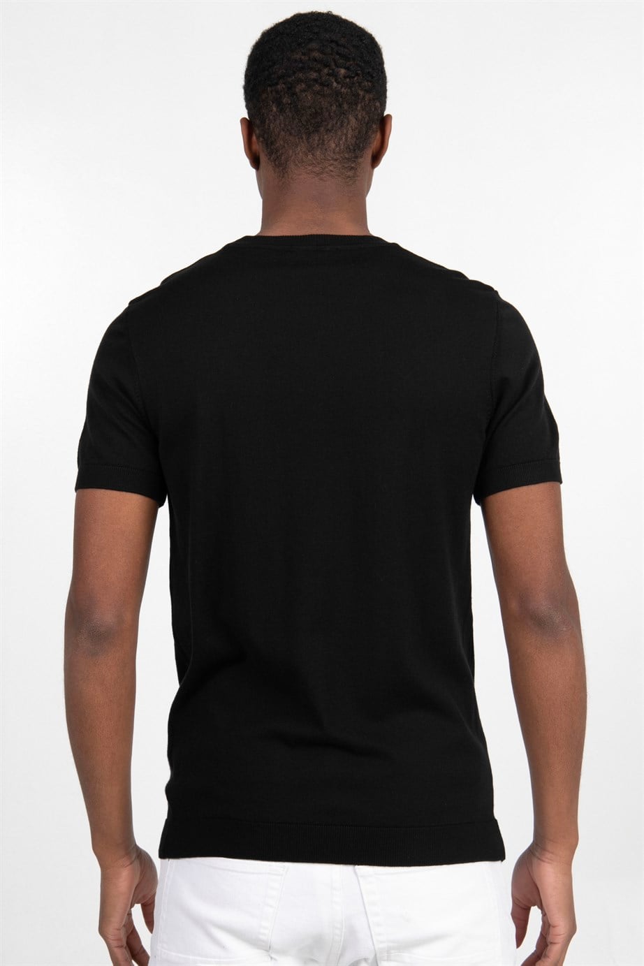 Slim Fit Dar Kesim Bisiklet Yaka Triko Erkek Tişört