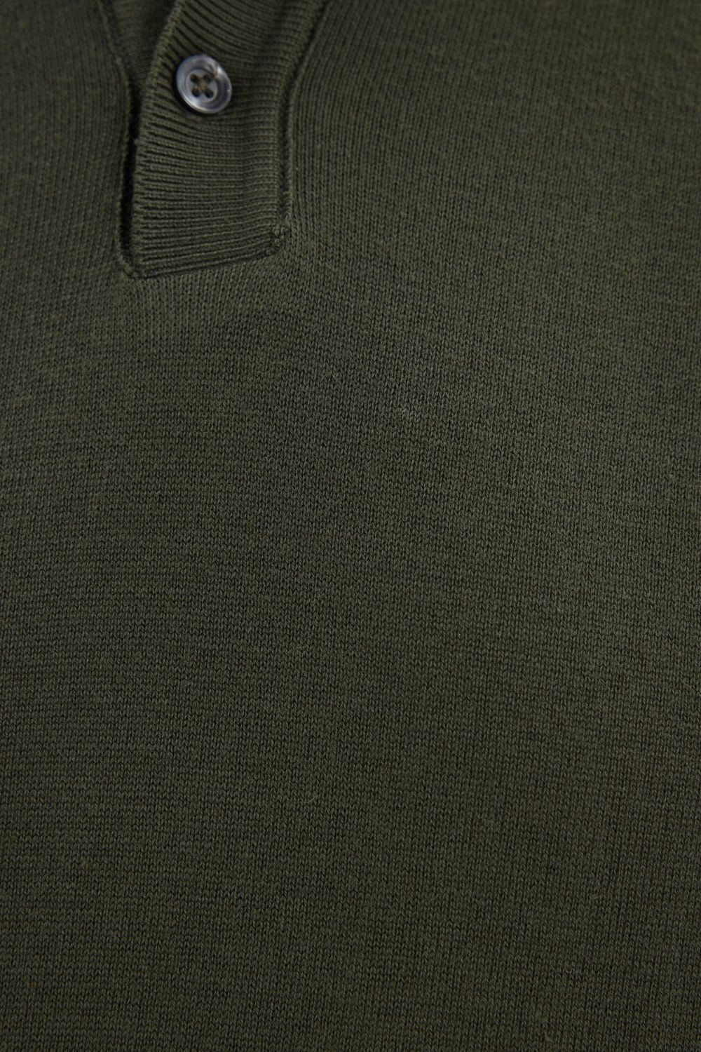 Erkek Slim Fit Dar Kesim Pamuklu Örme Triko Haki Polo Yaka Tişört