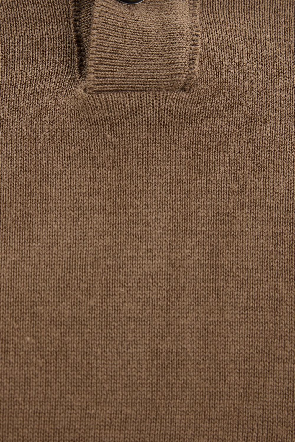 Erkek Slim Fit Dar Kesim Pamuklu Örme Triko Vizon Polo Yaka Tişört
