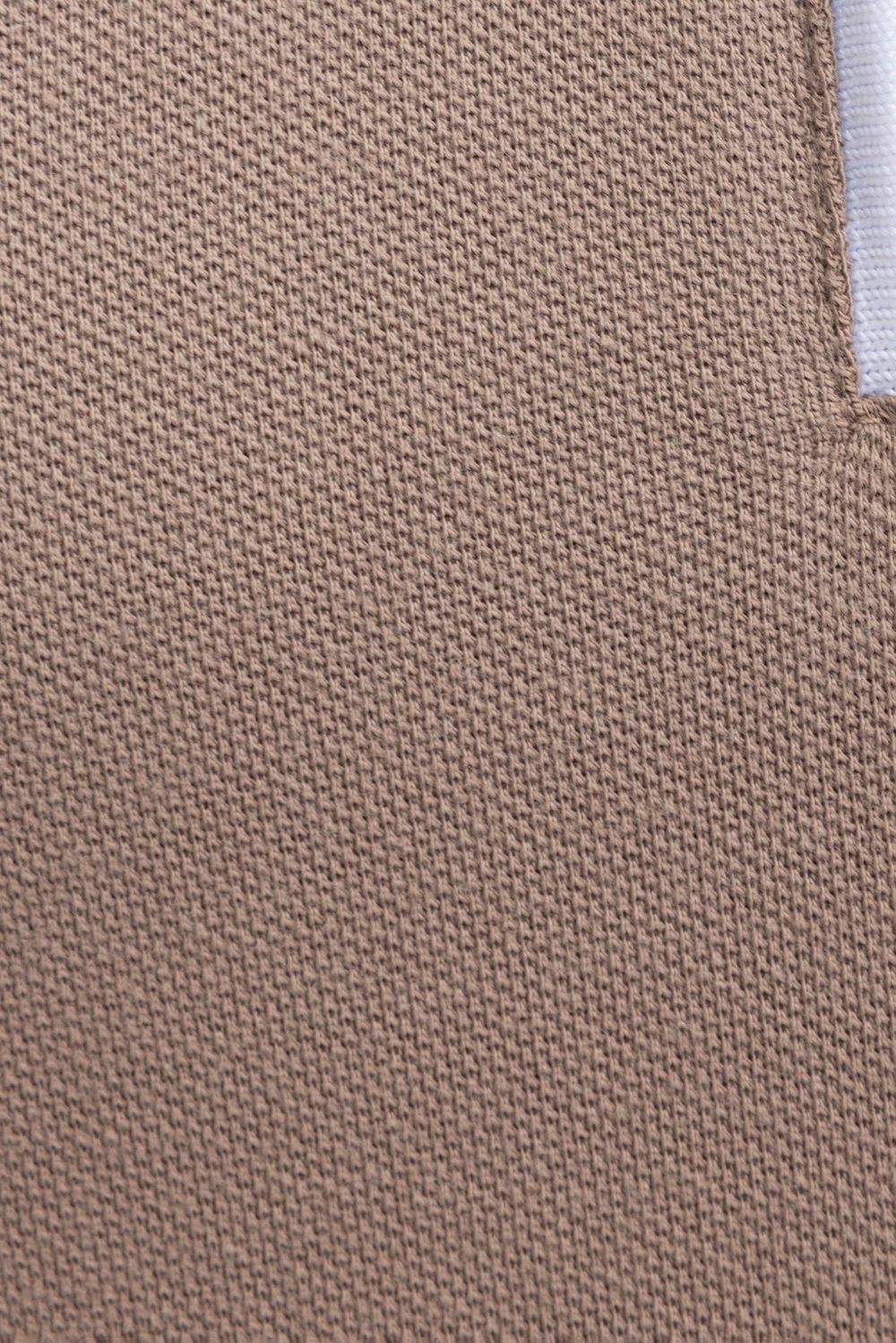 Erkek Slim Fit Dar Kesim %100 Pamuk Düz Pike Fermuarlı Kahverengi Polo Yaka Tişört