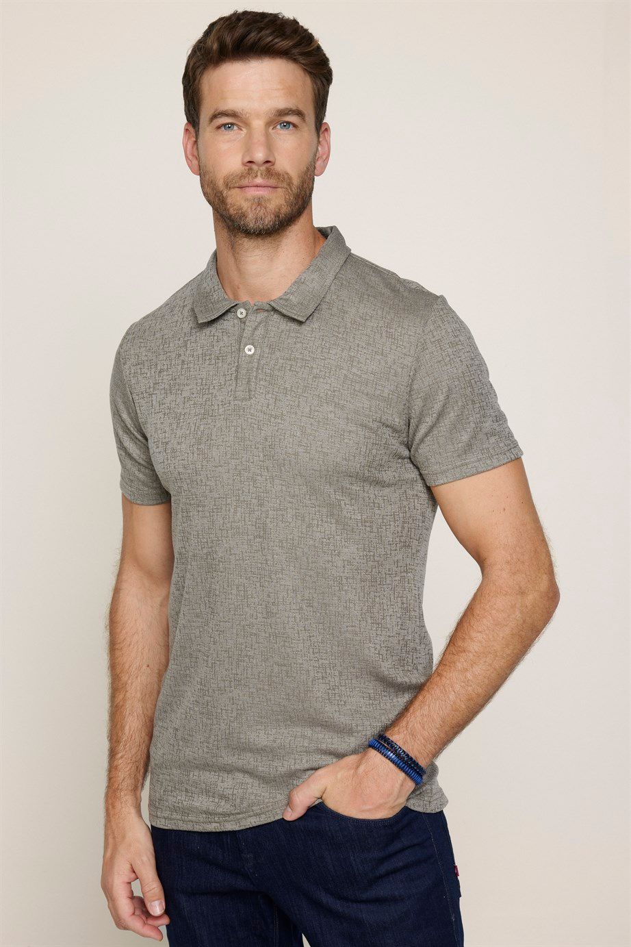 Erkek Polo Yaka Slim Fit Örme Tişört