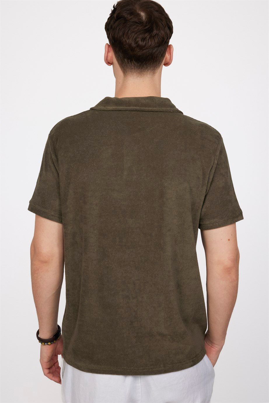 Erkek Polo Yaka Slim Fit Terrycloth Havlu Kumaş  Tişört