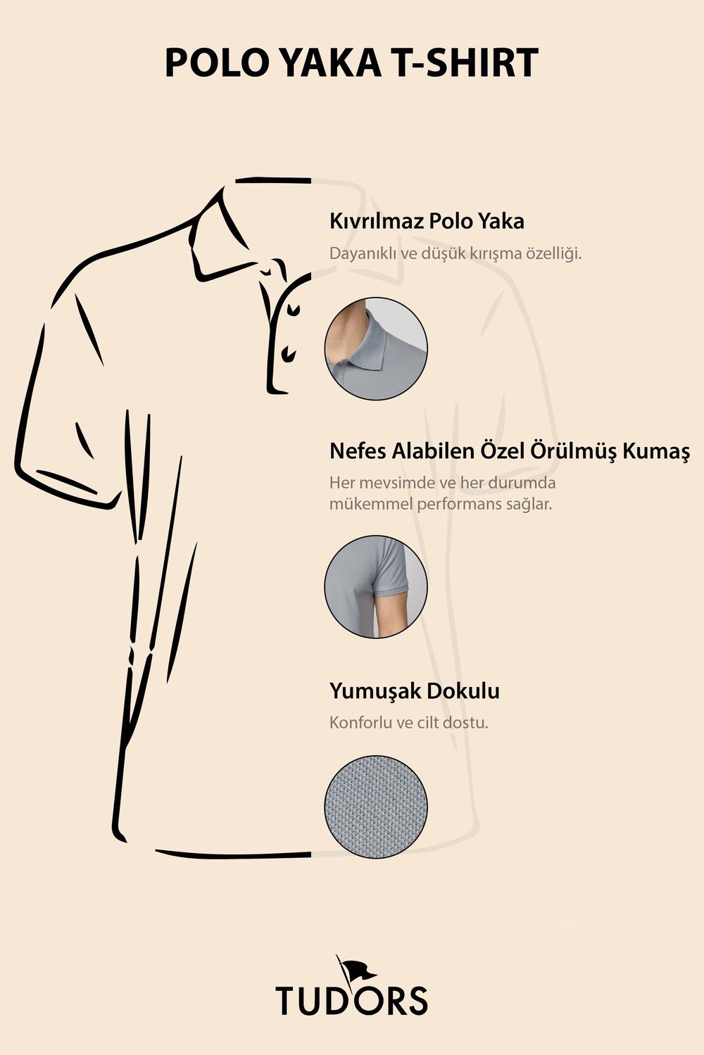 Erkek Slim Fit Dar Kesim %100 Pamuk Düz Pike Gri Polo Yaka Tişört