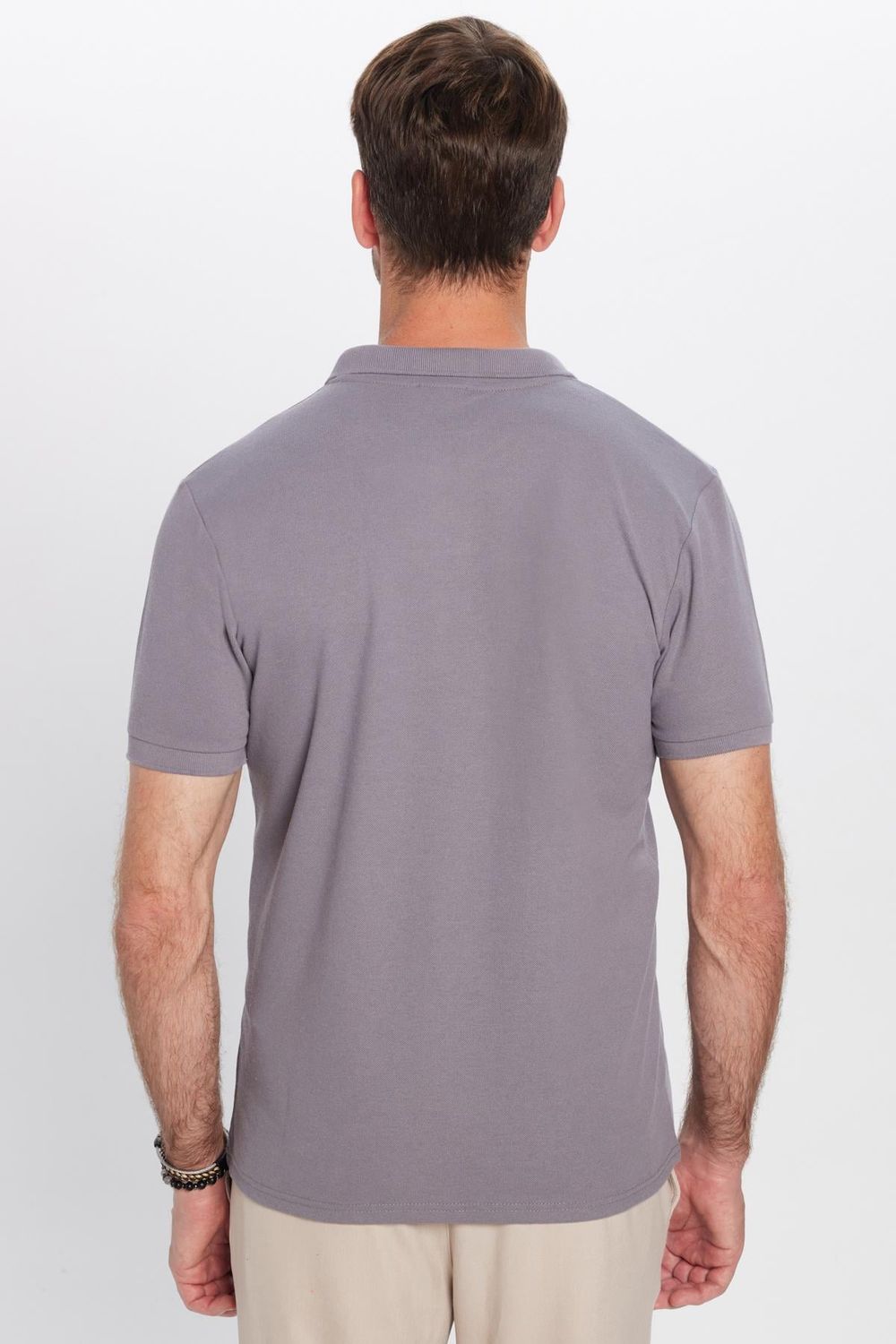 Erkek Slim Fit Dar Kesim Pamuklu Yumuşak Dokulu Serin Tutan Kumaş Düz Pike Polo Yaka Tişört