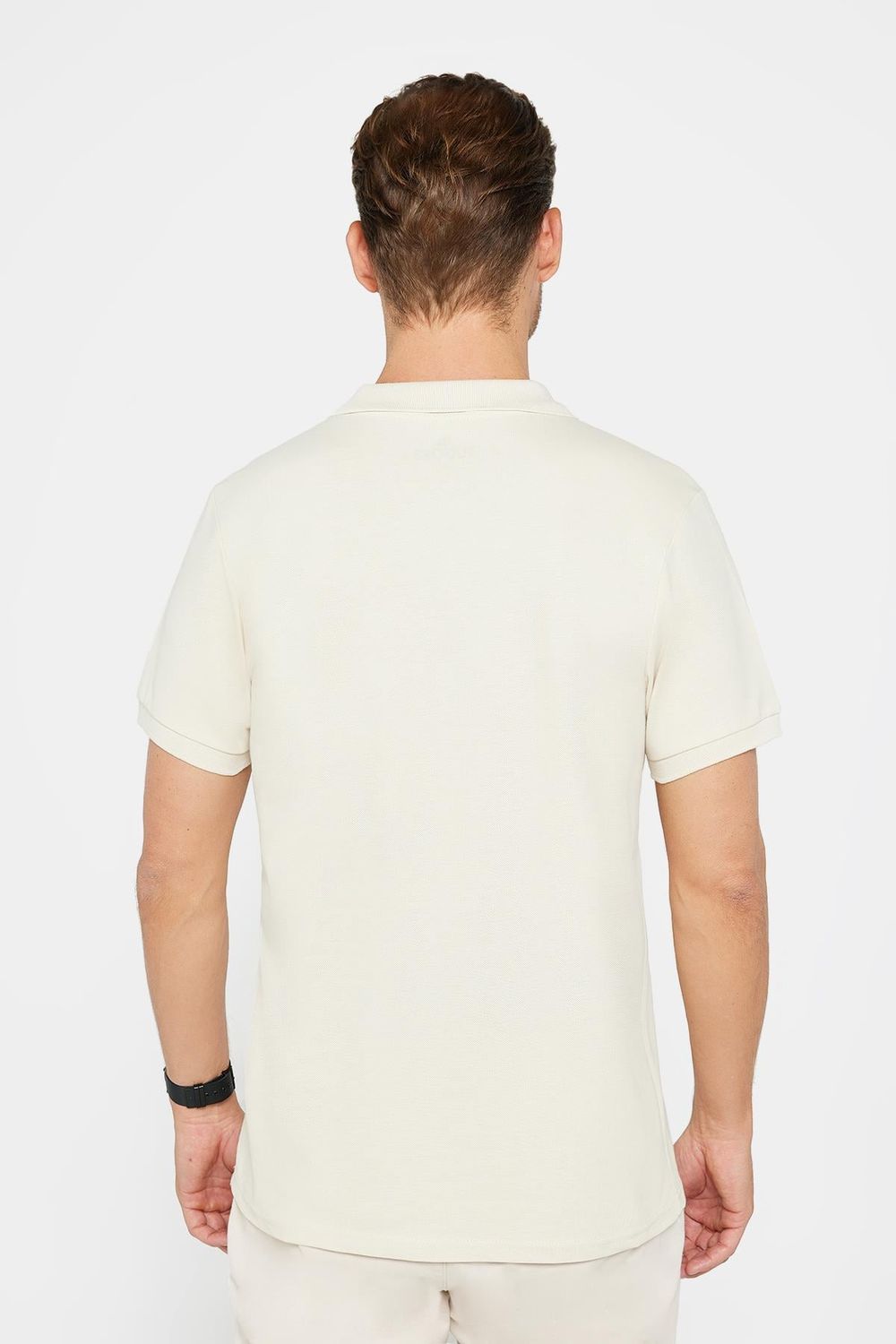 Erkek Slim Fit Dar Kesim Pamuklu Yumuşak Dokulu Serin Tutan Kumaş Düz Pike Polo Yaka Tişört