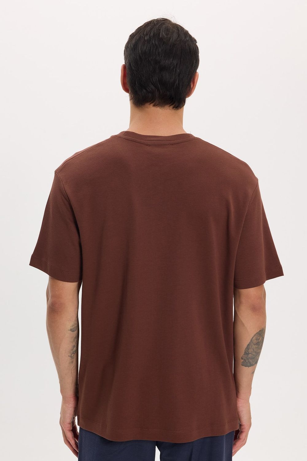 Unisex Relax Fit Rahat Kesim %100 Pamuk Yumuşak Dokulu Hafif Kalın Basic Bisiklet Yaka Taş Tişört