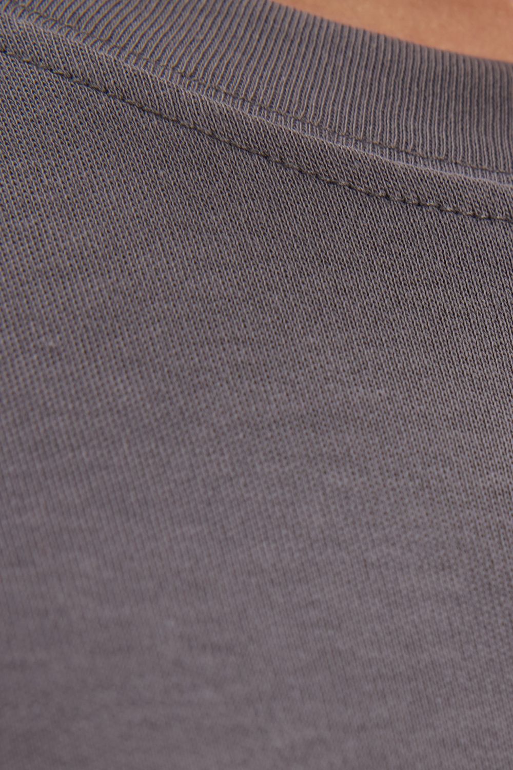 Unisex Oversize Geniş Kesim %100 Pamuk Yumuşak Dokulu Basic Bisiklet Yaka Füme Tişört