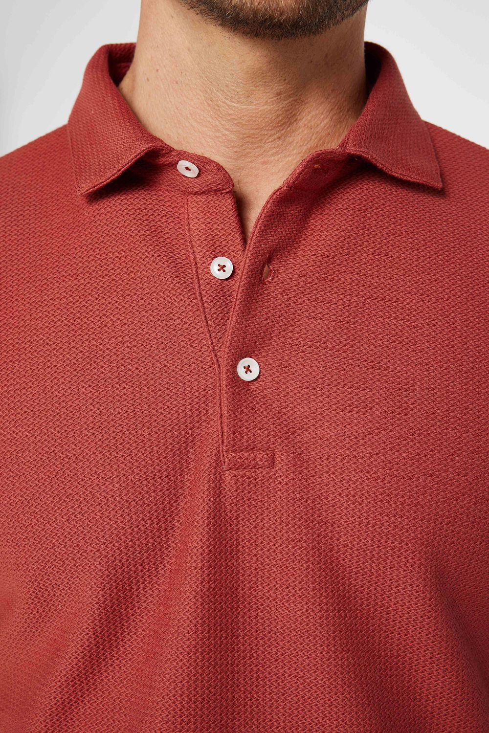Erkek Slim Fit Dar Kesim %100 Pamuk Düz Pike Kiremit Polo Yaka Tişört