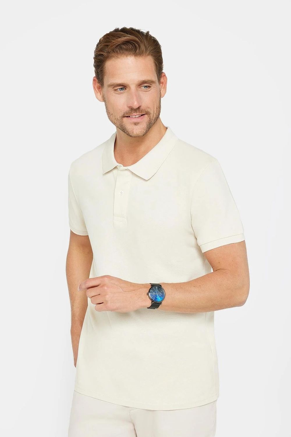 Erkek 5'li Paket Siyah-Gri-Beyaz-Haki-Bordo Slim Fit Dar Kesim Pamuklu Düz Pike Polo Yaka Tişört