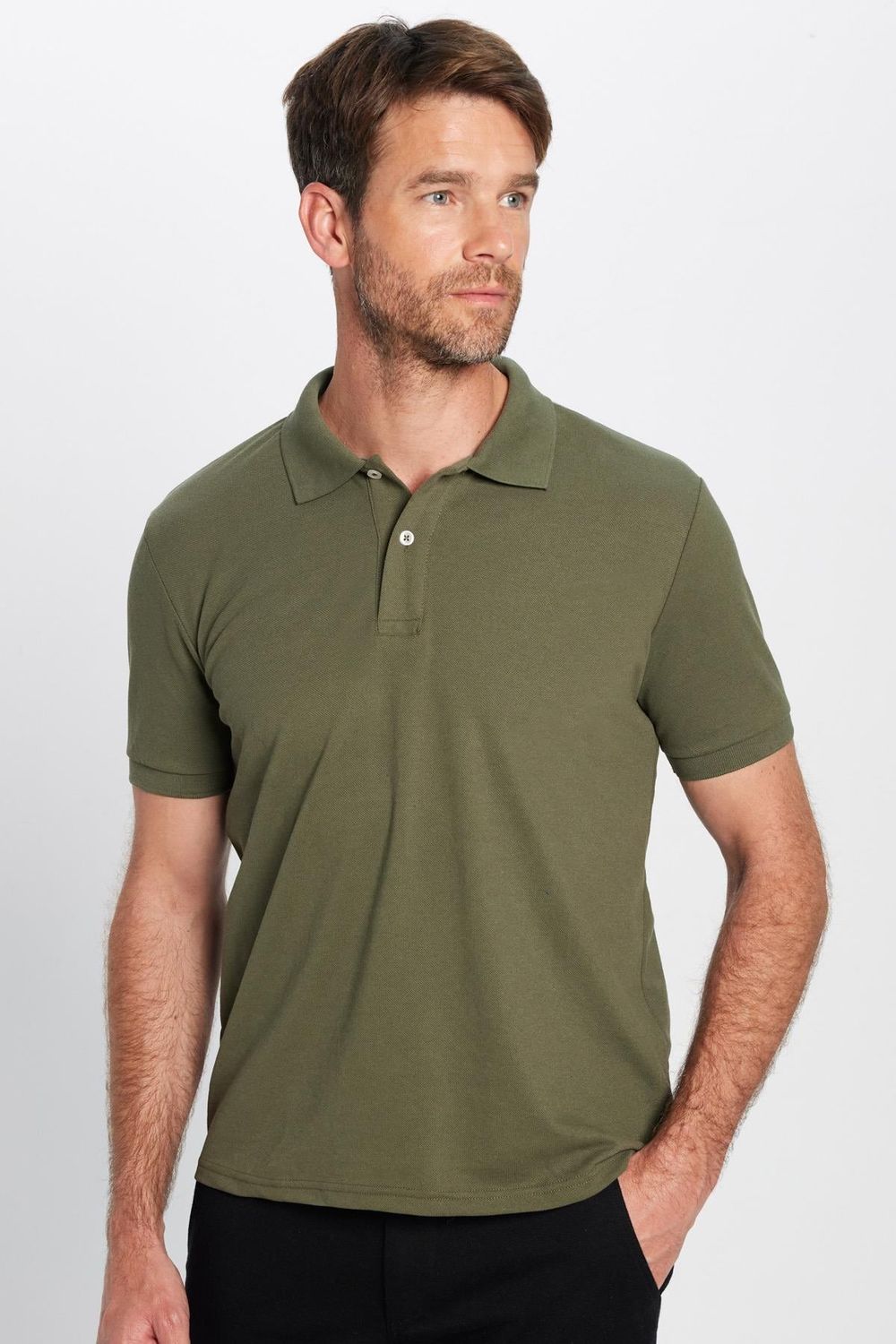 Erkek 5'li Paket Lacivert-Gri-Haki-Bordo-Mavi Slim Fit Dar Kesim Pamuklu Düz Pike Polo Yaka Tişört