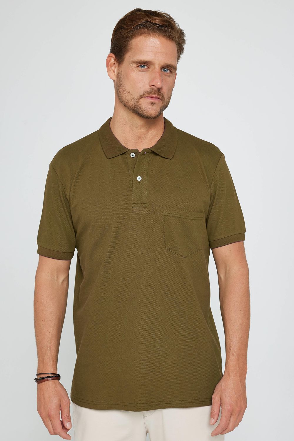 Erkek Regular Fit %100 Pamuk 5'li Siyah-Haki-Bordo-Beyaz-Lacivert Renk Cepli Pike Polo Yaka Tişört