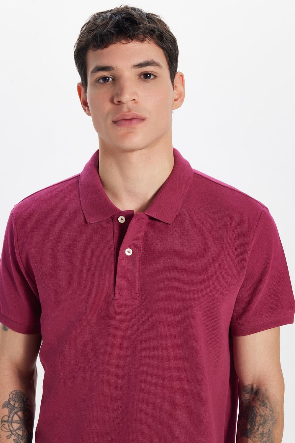 SLIM FIT PLAIN PIQUE T-SHIRT 24/25  TİŞÖRT