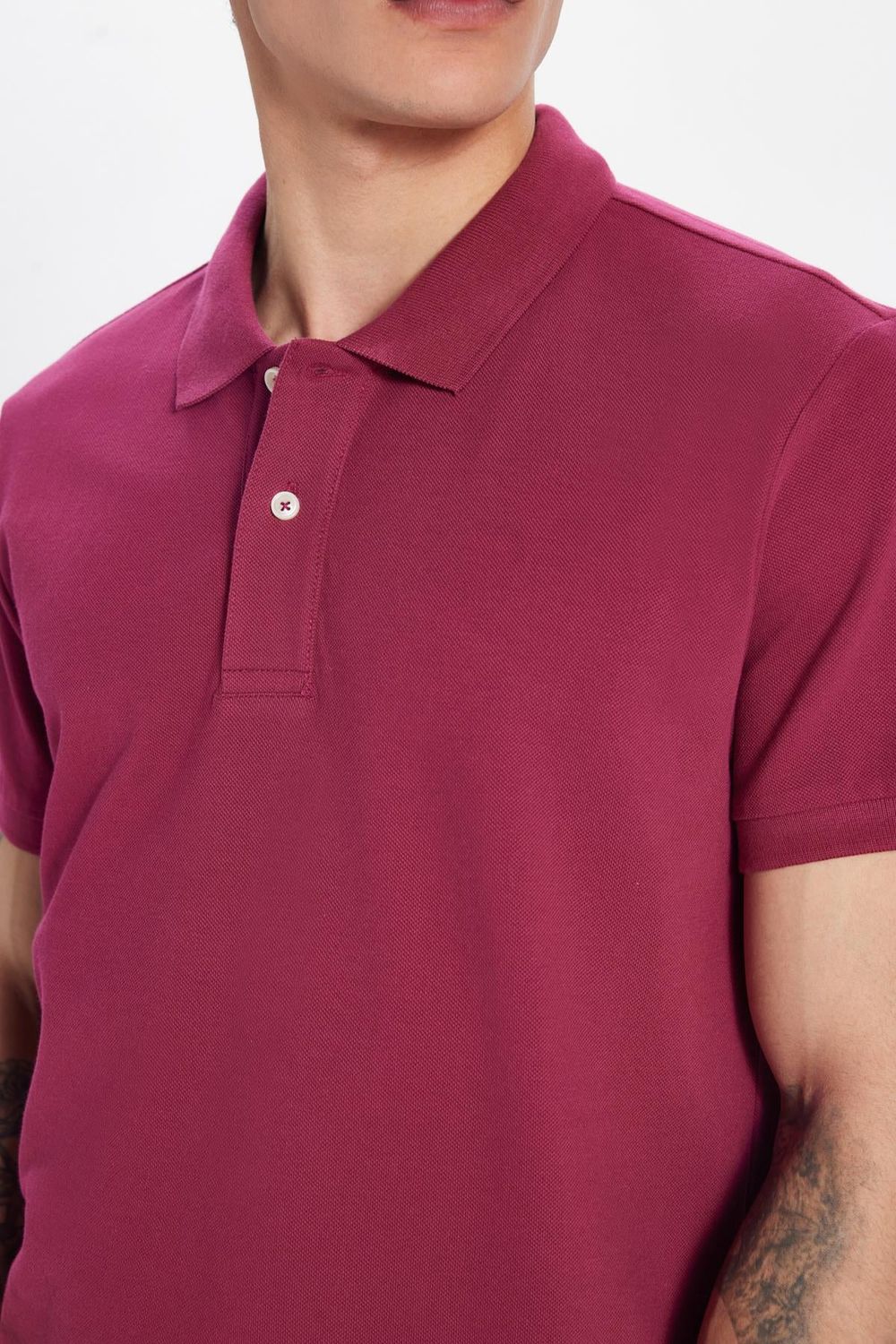 SLIM FIT PLAIN PIQUE T-SHIRT 24/25  TİŞÖRT