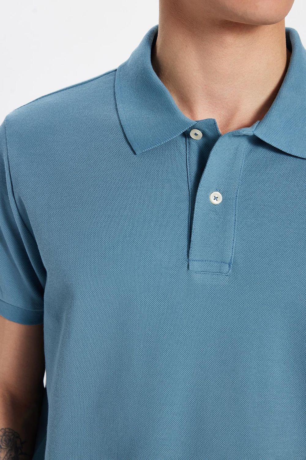 SLIM FIT PLAIN Erkek Slim Fit Dar Kesim %100 Pamuk İndigo Polo Yaka TişörtPIQUE T-SHIRT 24/25  TİŞÖRT
